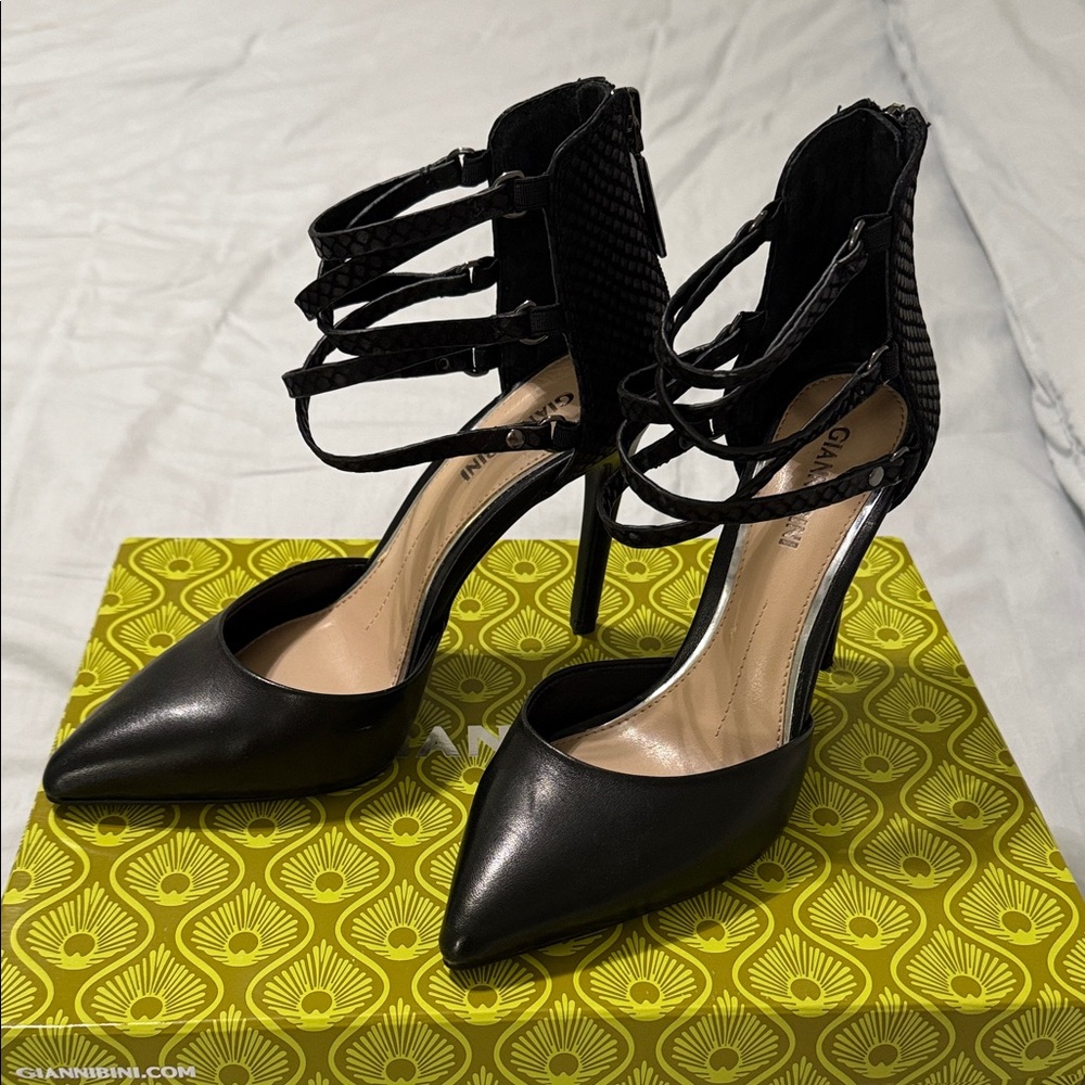 Gianni Bini Black Strappy Heels